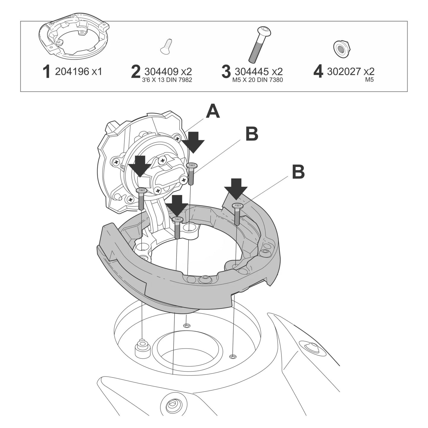 Click System Tank Bag Fitting Kit for Kawasaki