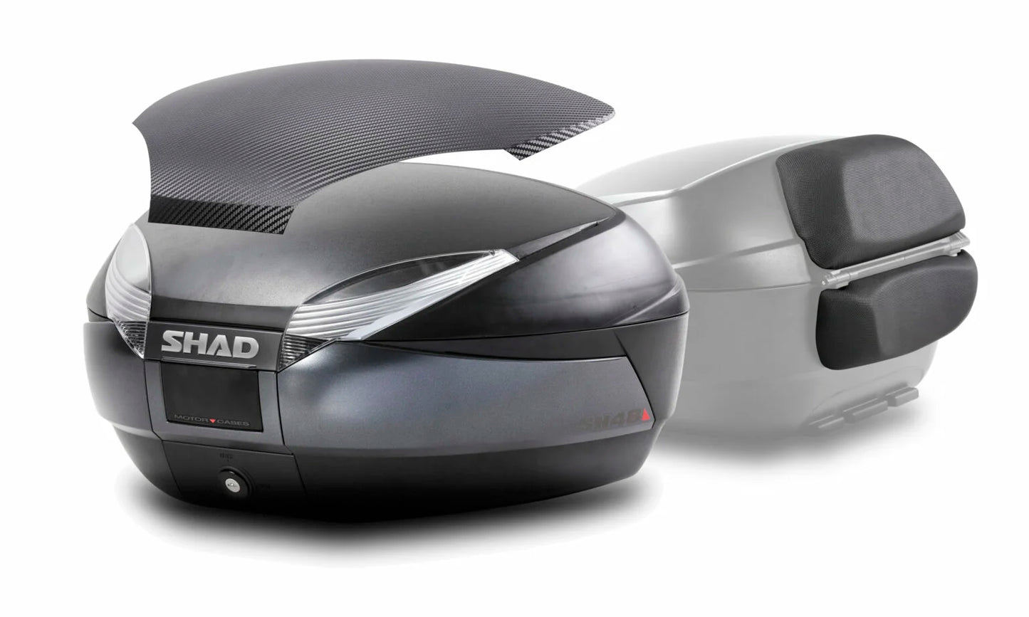SH48 - Top Case Dark Grey + Carbon Cover + Backrest