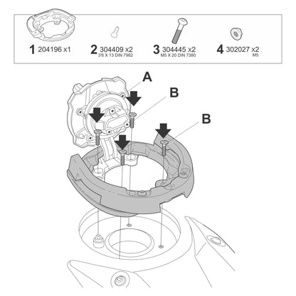 Click System Tank Bag Fitting Kit for Kawasaki