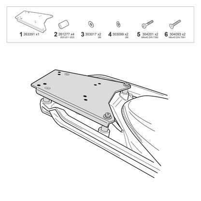 BMW R1300RT/R1300GS/Adventure Top Case Fitting Kit (compatible with electronic OEM BMW rack)